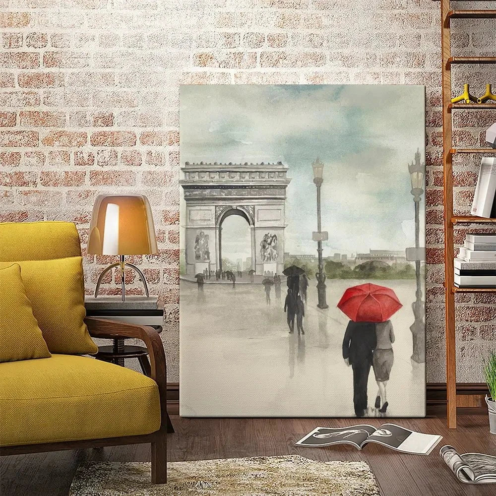 Rainy Day Lovers In Paris 2 Canvas Print Rainy Day Lovers In Paris 2 Canvas Print wall art product Art Print Shop