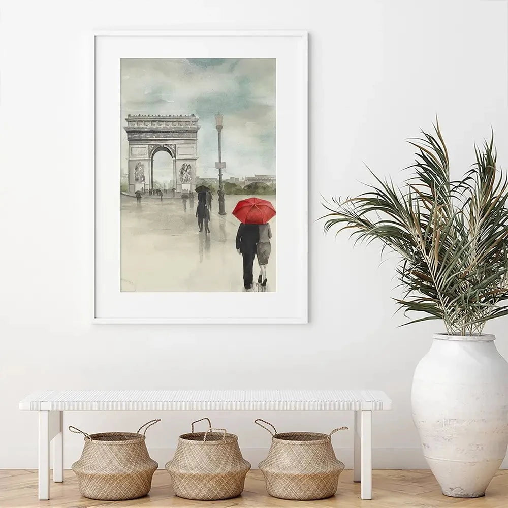 Rainy Day Lovers In Paris 2 Framed Art Print Rainy Day Lovers In Paris 2 Framed Art Print wall art product Art Print Shop