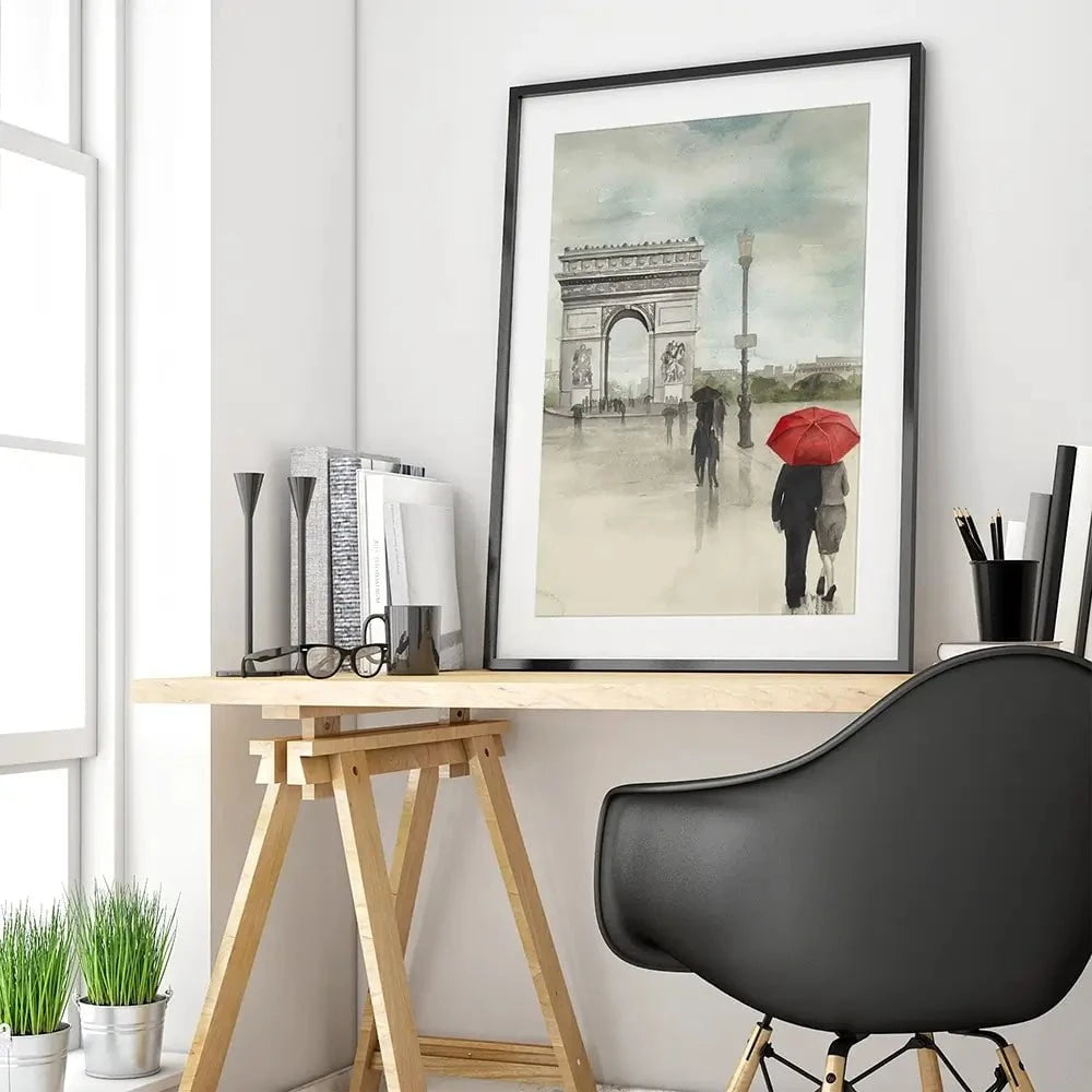 Rainy Day Lovers In Paris 2 Framed Art Print Rainy Day Lovers In Paris 2 Framed Art Print wall art product Art Print Shop