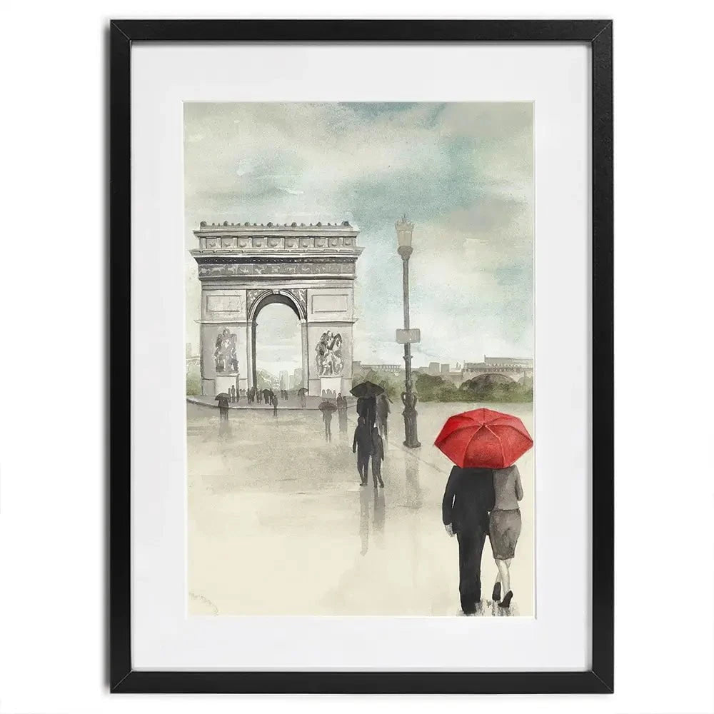 Rainy Day Lovers In Paris 2 Framed Art Print Rainy Day Lovers In Paris 2 Framed Art Print wall art product Art Print Shop