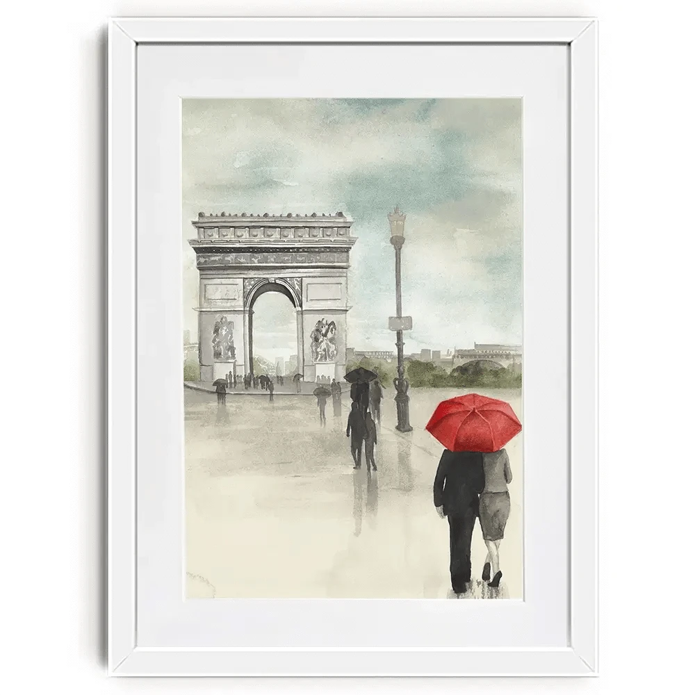 Rainy Day Lovers In Paris 2 Framed Art Print Rainy Day Lovers In Paris 2 Framed Art Print wall art product Art Print Shop