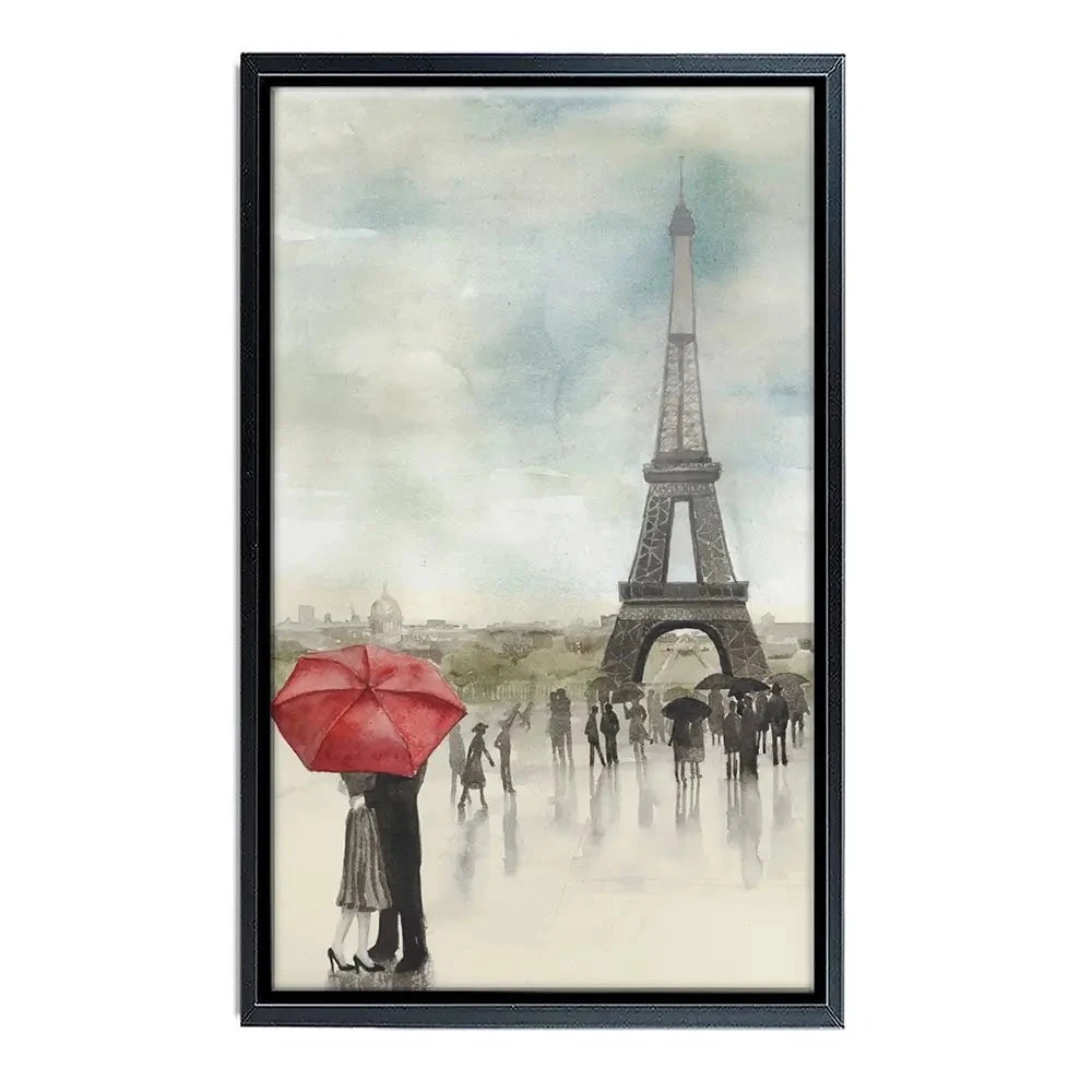 Rainy Day Lovers In Paris Canvas Print Rainy Day Lovers In Paris Canvas Print wall art product Art Print Shop