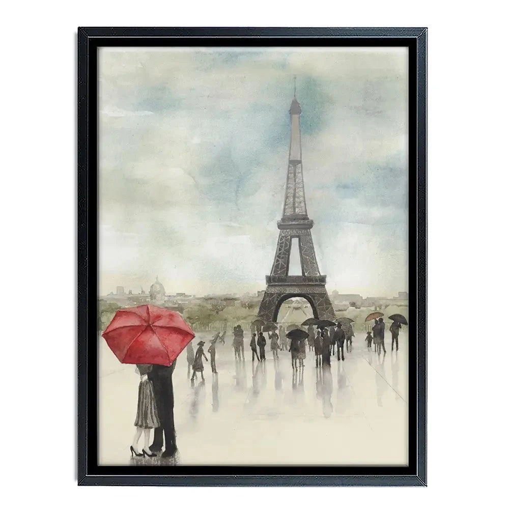 Rainy Day Lovers In Paris Canvas Print Rainy Day Lovers In Paris Canvas Print wall art product Art Print Shop