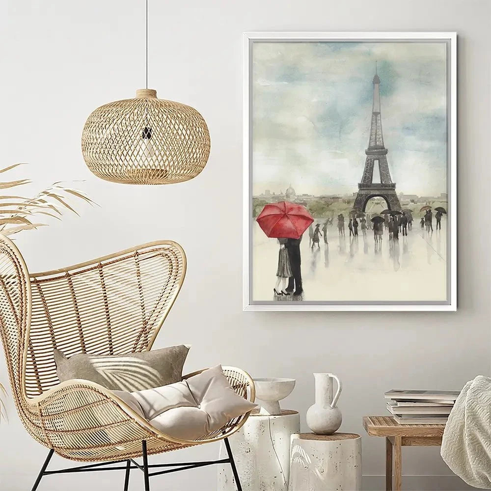 Rainy Day Lovers In Paris Canvas Print Rainy Day Lovers In Paris Canvas Print wall art product Art Print Shop