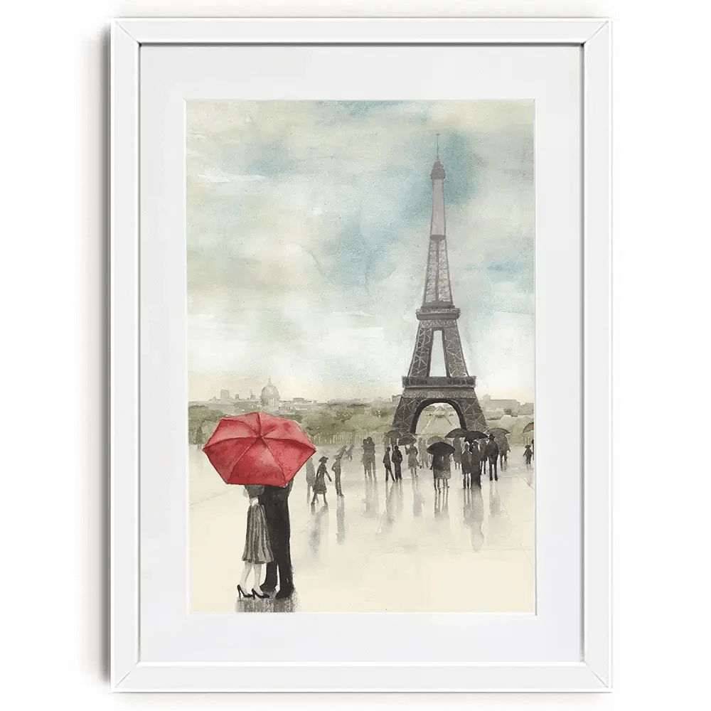 Rainy Day Lovers In Paris Framed Art Print Rainy Day Lovers In Paris Framed Art Print wall art product Art Print Shop