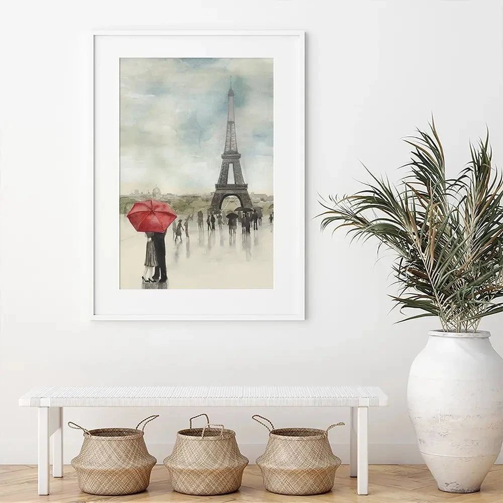 Rainy Day Lovers In Paris Framed Art Print Rainy Day Lovers In Paris Framed Art Print wall art product Art Print Shop