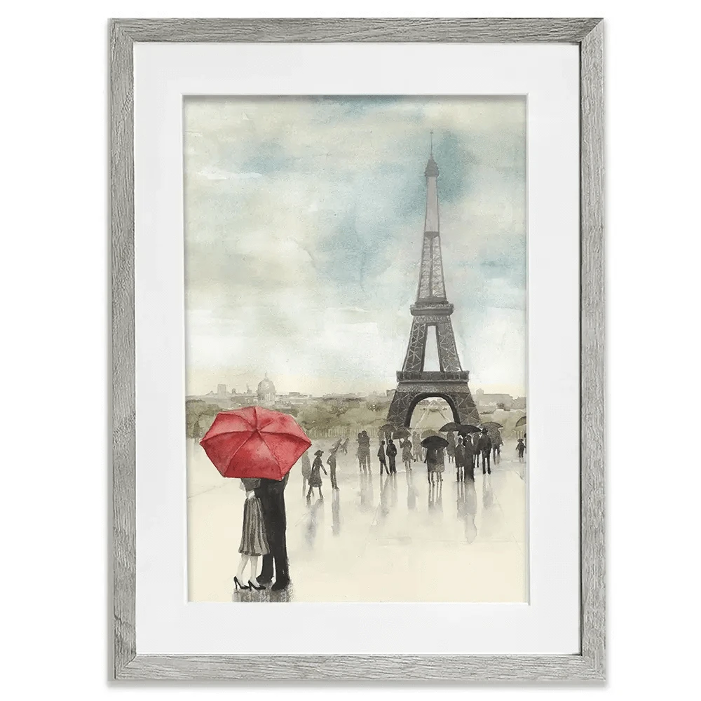 Rainy Day Lovers In Paris Framed Art Print Rainy Day Lovers In Paris Framed Art Print wall art product Art Print Shop