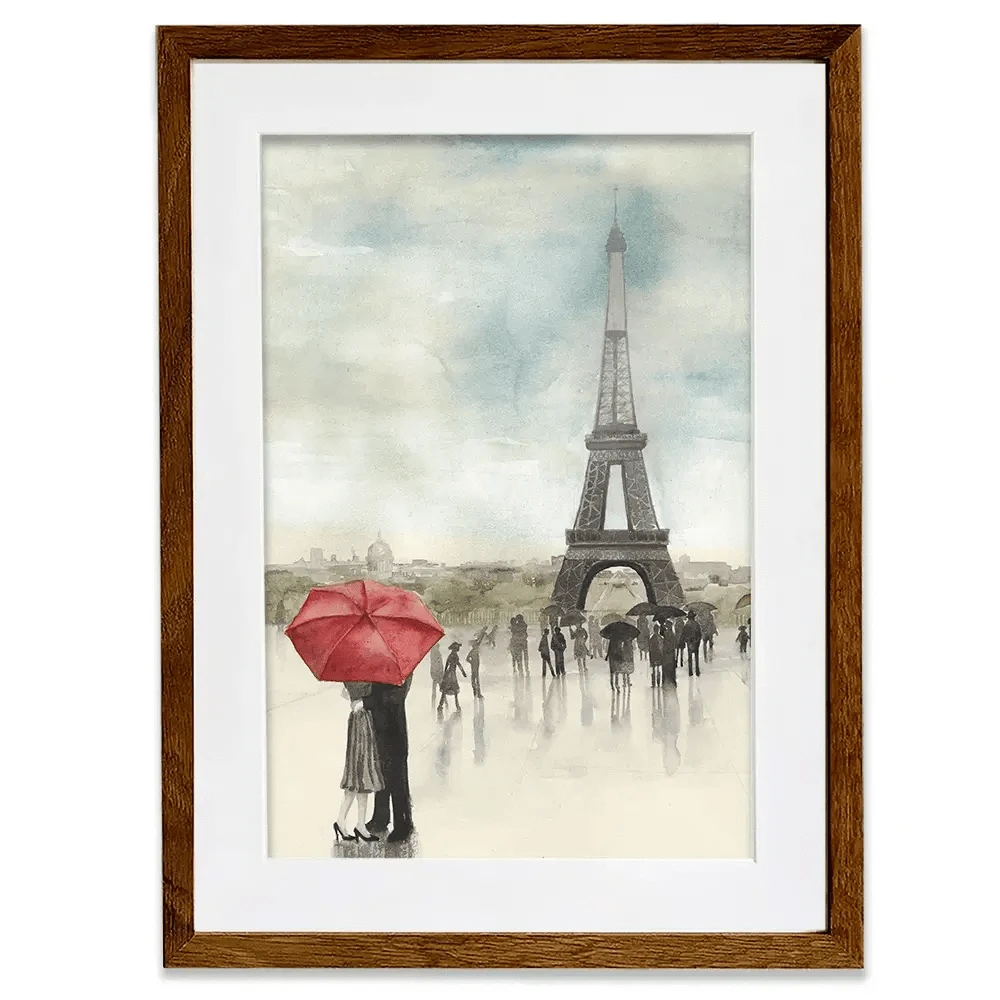 Rainy Day Lovers In Paris Framed Art Print Rainy Day Lovers In Paris Framed Art Print wall art product Art Print Shop