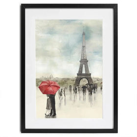 Rainy Day Lovers In Paris Framed Art Print Rainy Day Lovers In Paris Framed Art Print wall art product Art Print Shop