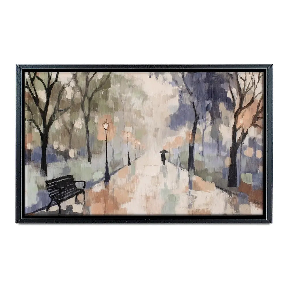 Rainy Day Park Stroll Canvas Print Rainy Day Park Stroll Canvas Print wall art product Chromatic Storm Studio