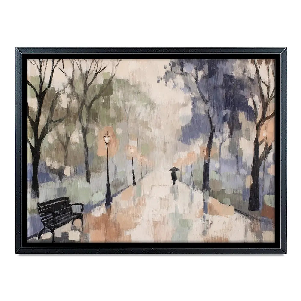 Rainy Day Park Stroll Canvas Print Rainy Day Park Stroll Canvas Print wall art product Chromatic Storm Studio