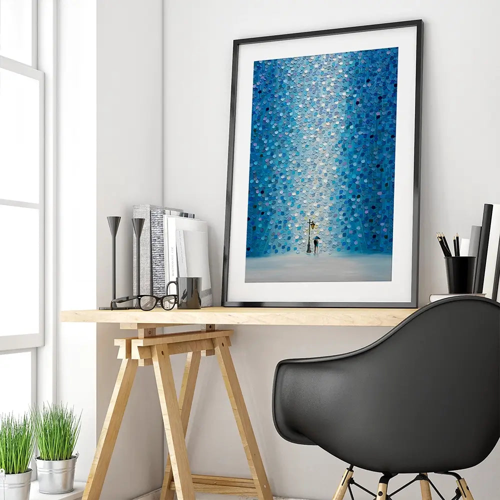Rainy Streetlight Sonata Framed Art Print Rainy Streetlight Sonata Framed Art Print wall art product Ekaterina Ermilkina
