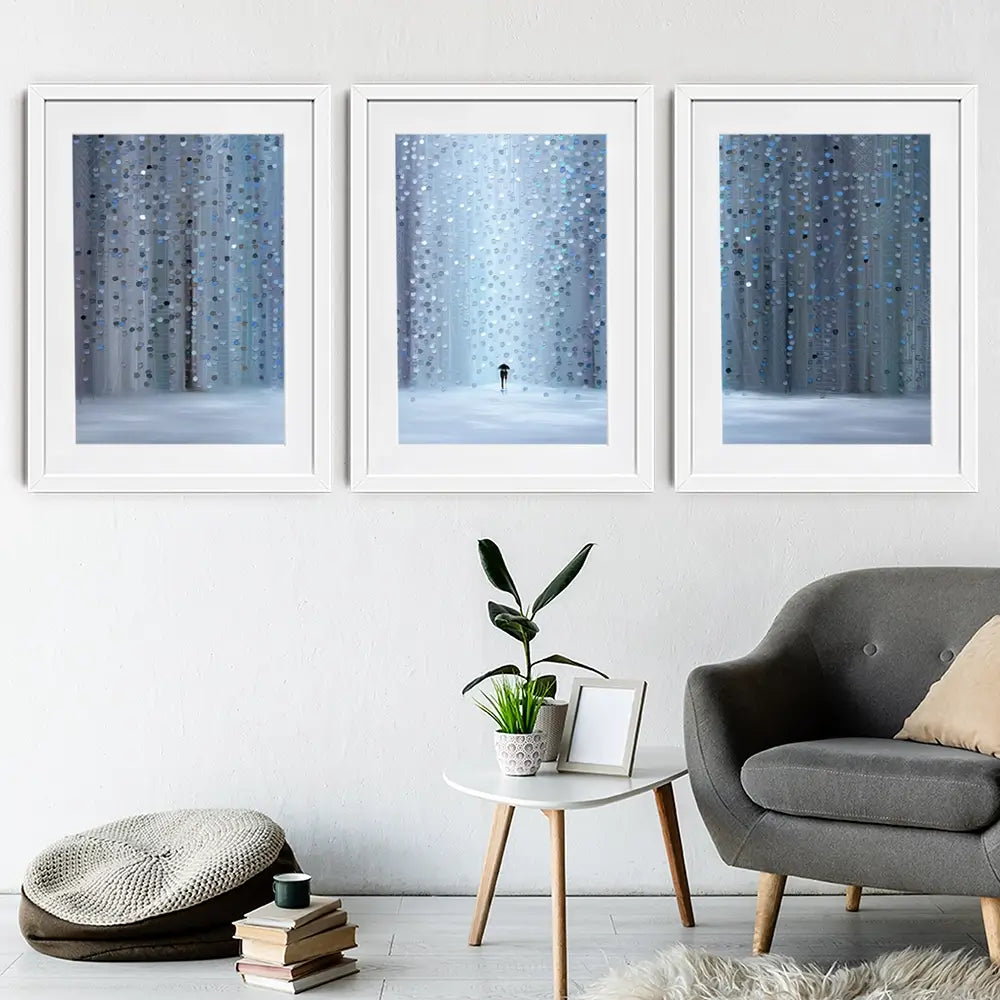 Rainy Stroll Framed Art Print Trio Rainy Stroll Framed Art Print Trio wall art product Ekaterina Ermilkina