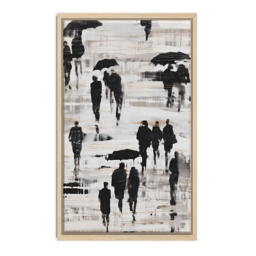 Rainy Umbrella Walk Canvas Print Rainy Umbrella Walk Canvas Print wall art product Chromatic Storm Studio