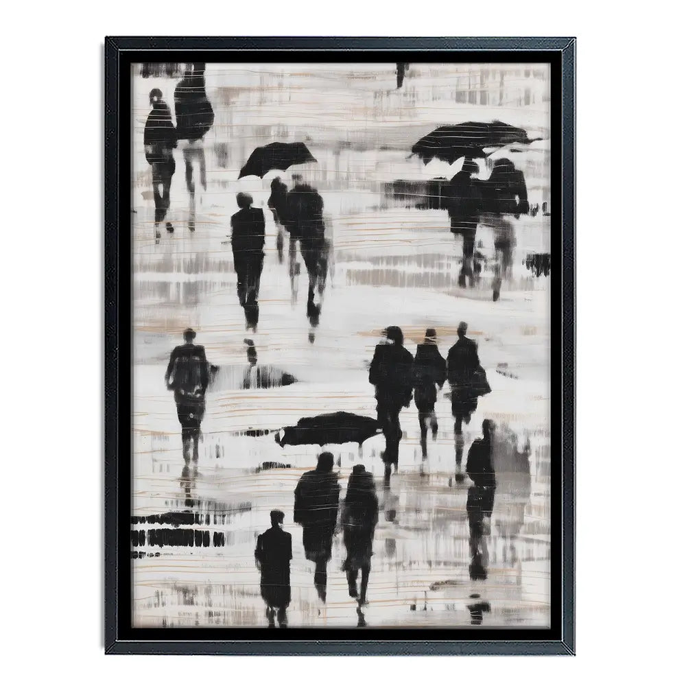 Rainy Umbrella Walk Canvas Print Rainy Umbrella Walk Canvas Print wall art product Chromatic Storm Studio