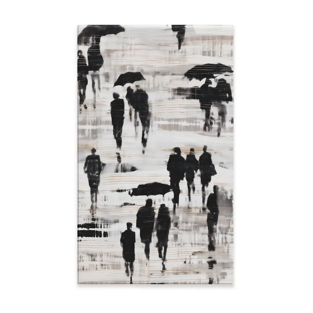 Rainy Umbrella Walk Canvas Print Rainy Umbrella Walk Canvas Print wall art product Chromatic Storm Studio