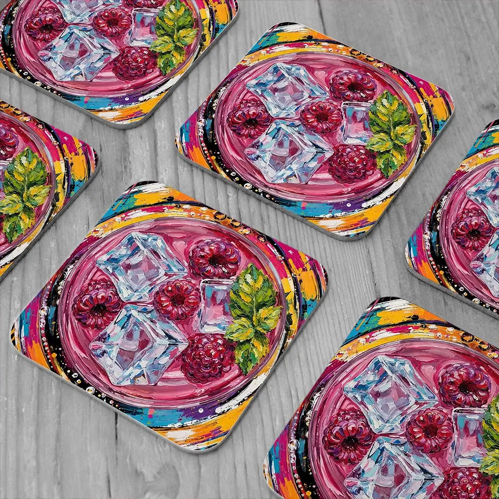 Raspberry Mojito Cocktail Coaster Set Raspberry Mojito Cocktail Coaster Set wall art product David Alexander Elder
