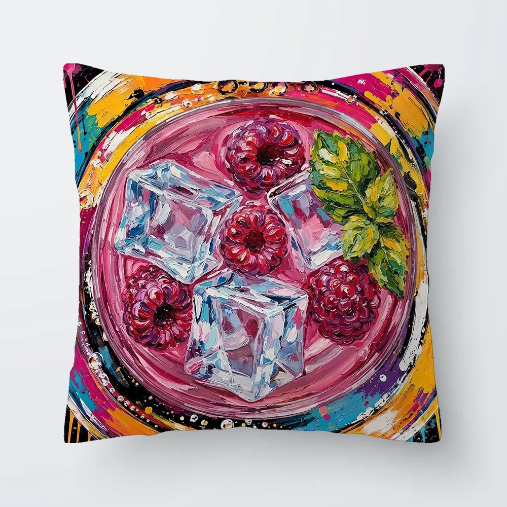 Raspberry Mojito Cocktail Cushion Raspberry Mojito Cocktail Cushion wall art product David Alexander Elder