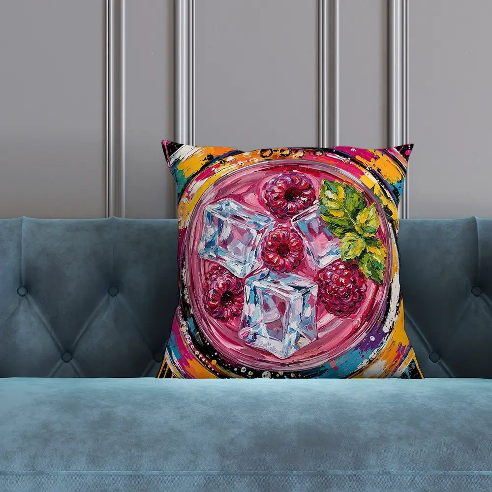 Raspberry Mojito Cocktail Cushion Raspberry Mojito Cocktail Cushion wall art product David Alexander Elder