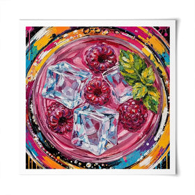 Raspberry Mojito Cocktail Square Art Print Raspberry Mojito Cocktail Square Art Print wall art product David Alexander Elder
