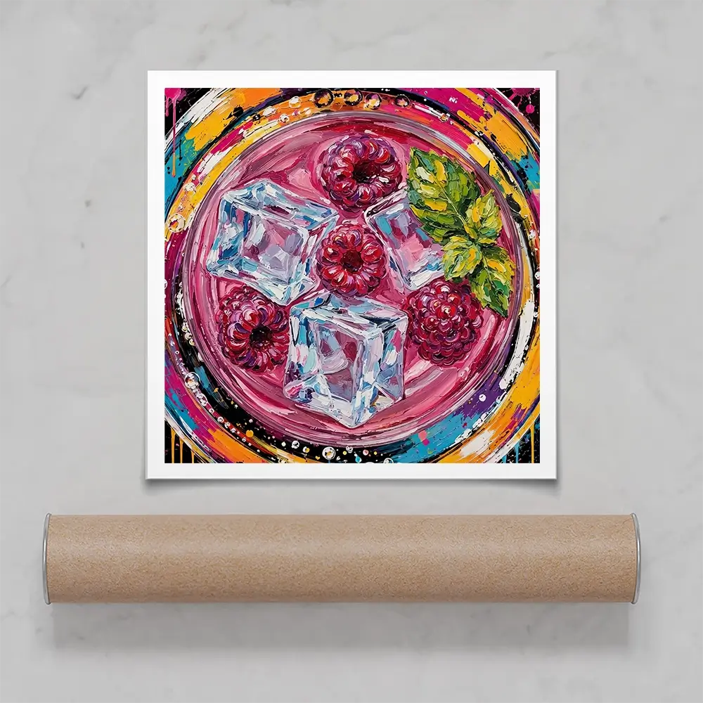 Raspberry Mojito Cocktail Square Art Print Raspberry Mojito Cocktail Square Art Print wall art product David Alexander Elder