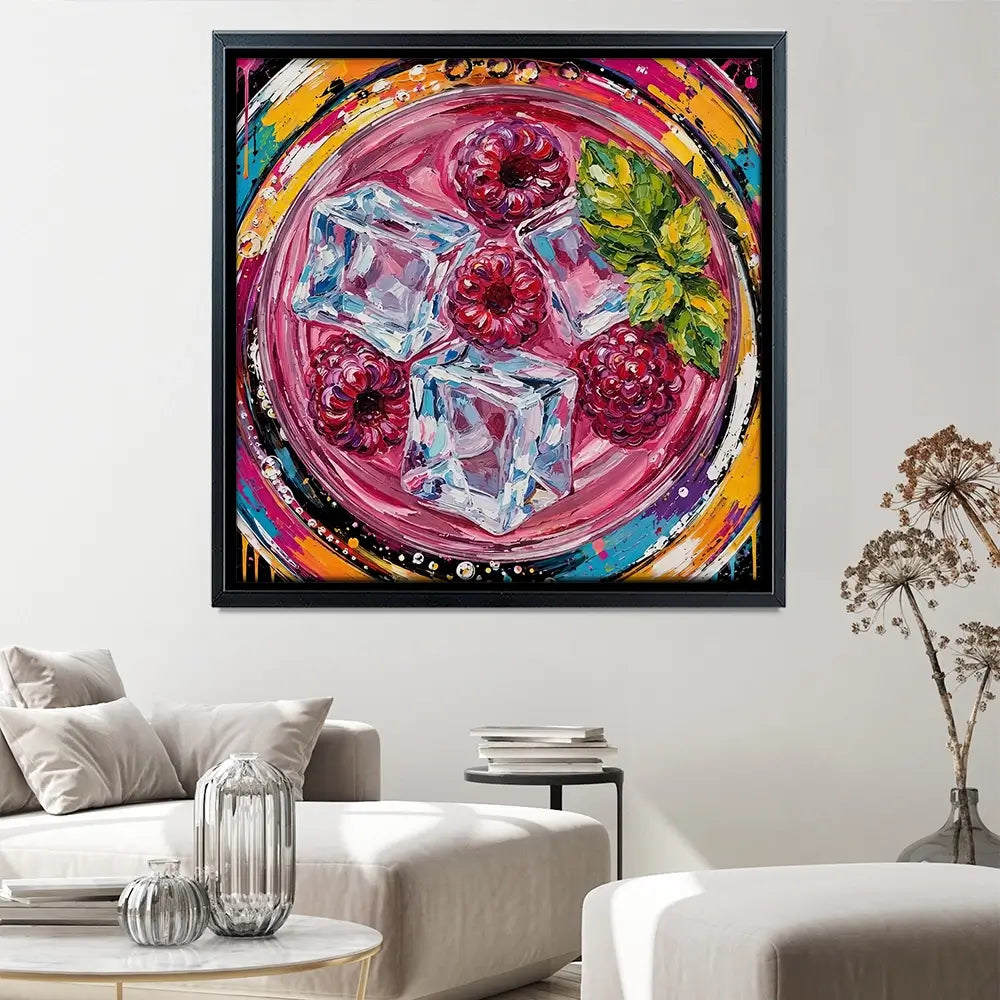 Raspberry Mojito Cocktail Square Canvas Print Raspberry Mojito Cocktail Square Canvas Print wall art product David Alexander Elder