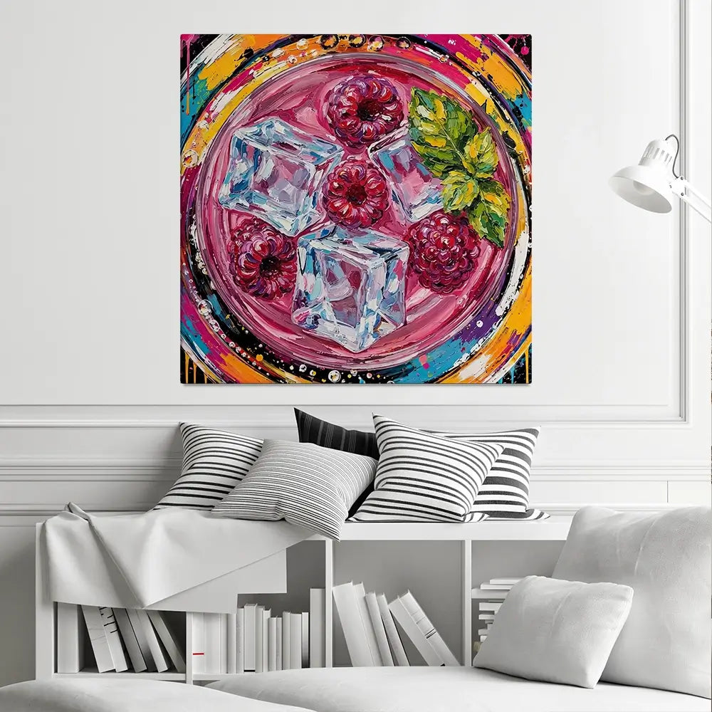 Raspberry Mojito Cocktail Square Canvas Print Raspberry Mojito Cocktail Square Canvas Print wall art product David Alexander Elder