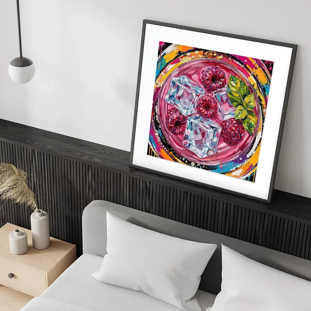 Raspberry Mojito Cocktail Square Framed Art Print Raspberry Mojito Cocktail Square Framed Art Print wall art product David Alexander Elder