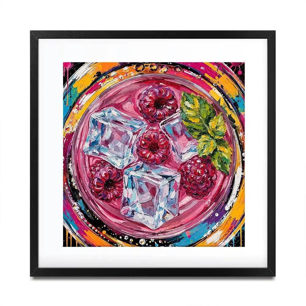 Raspberry Mojito Cocktail Square Framed Art Print Raspberry Mojito Cocktail Square Framed Art Print wall art product David Alexander Elder