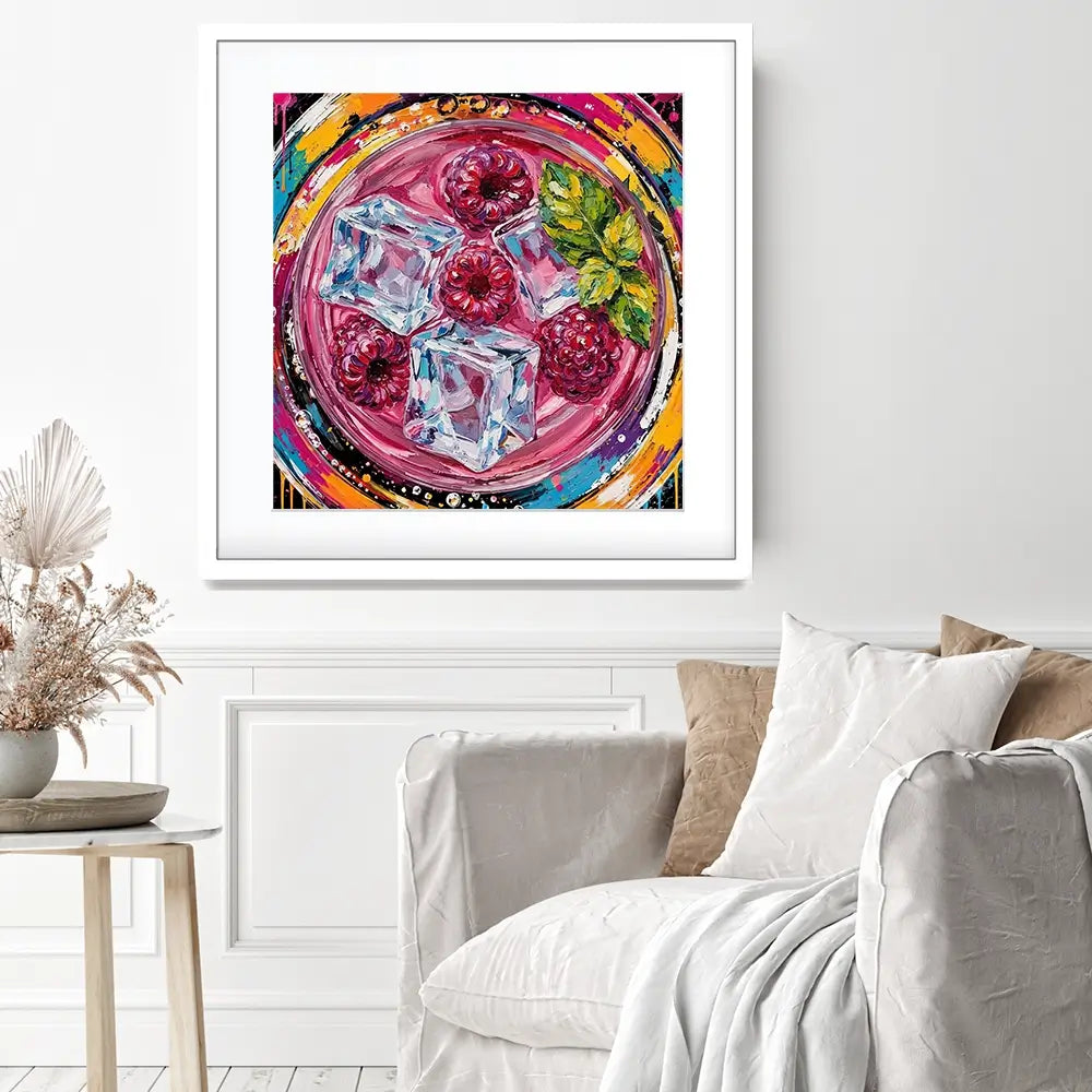 Raspberry Mojito Cocktail Square Framed Art Print Raspberry Mojito Cocktail Square Framed Art Print wall art product David Alexander Elder
