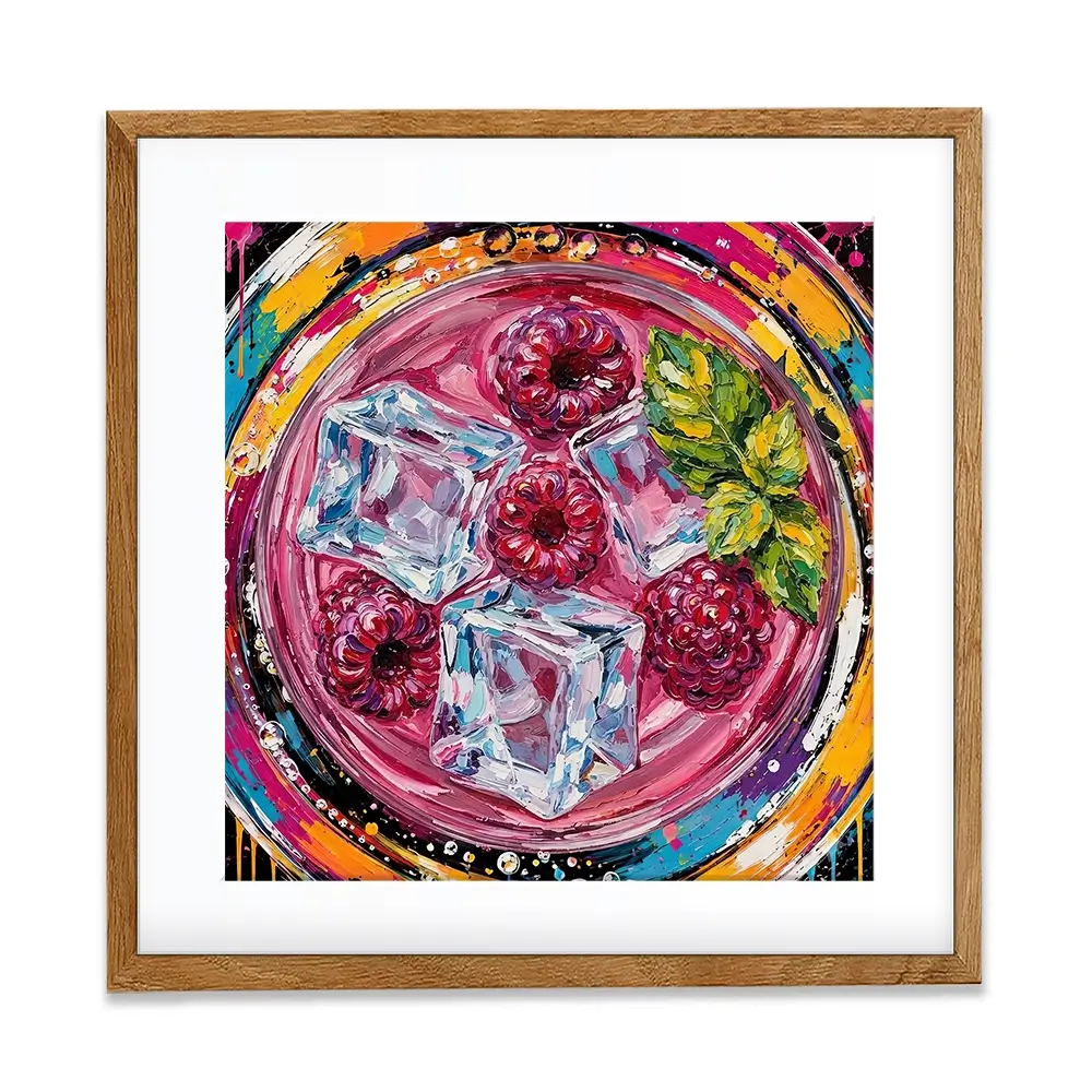 Raspberry Mojito Cocktail Square Framed Art Print Raspberry Mojito Cocktail Square Framed Art Print wall art product David Alexander Elder