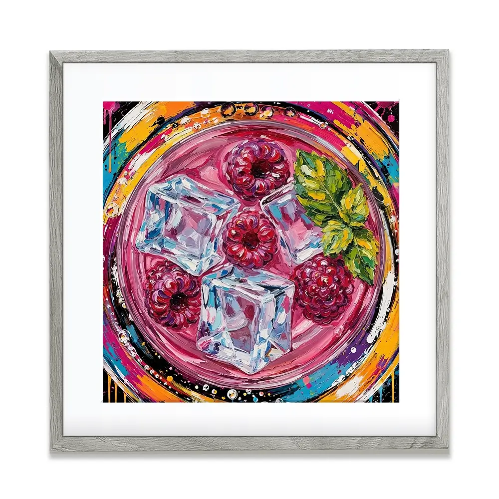Raspberry Mojito Cocktail Square Framed Art Print Raspberry Mojito Cocktail Square Framed Art Print wall art product David Alexander Elder