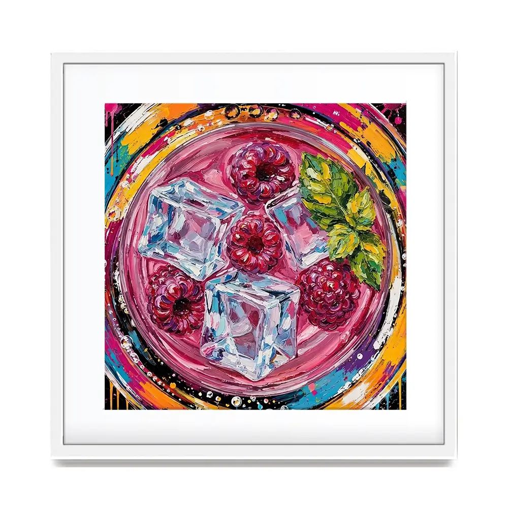 Raspberry Mojito Cocktail Square Framed Art Print Raspberry Mojito Cocktail Square Framed Art Print wall art product David Alexander Elder