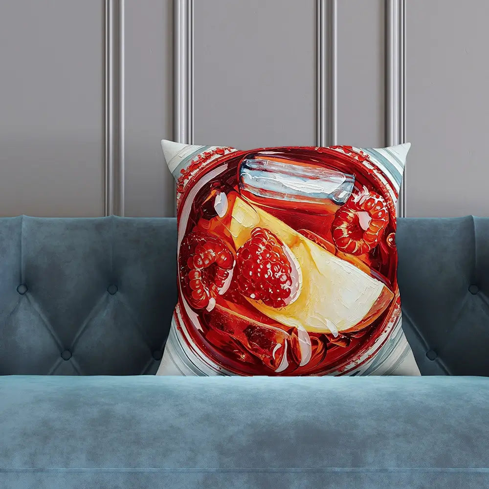 Raspberry Negroni Cocktail Cushion Raspberry Negroni Cocktail Cushion wall art product David Alexander Elder