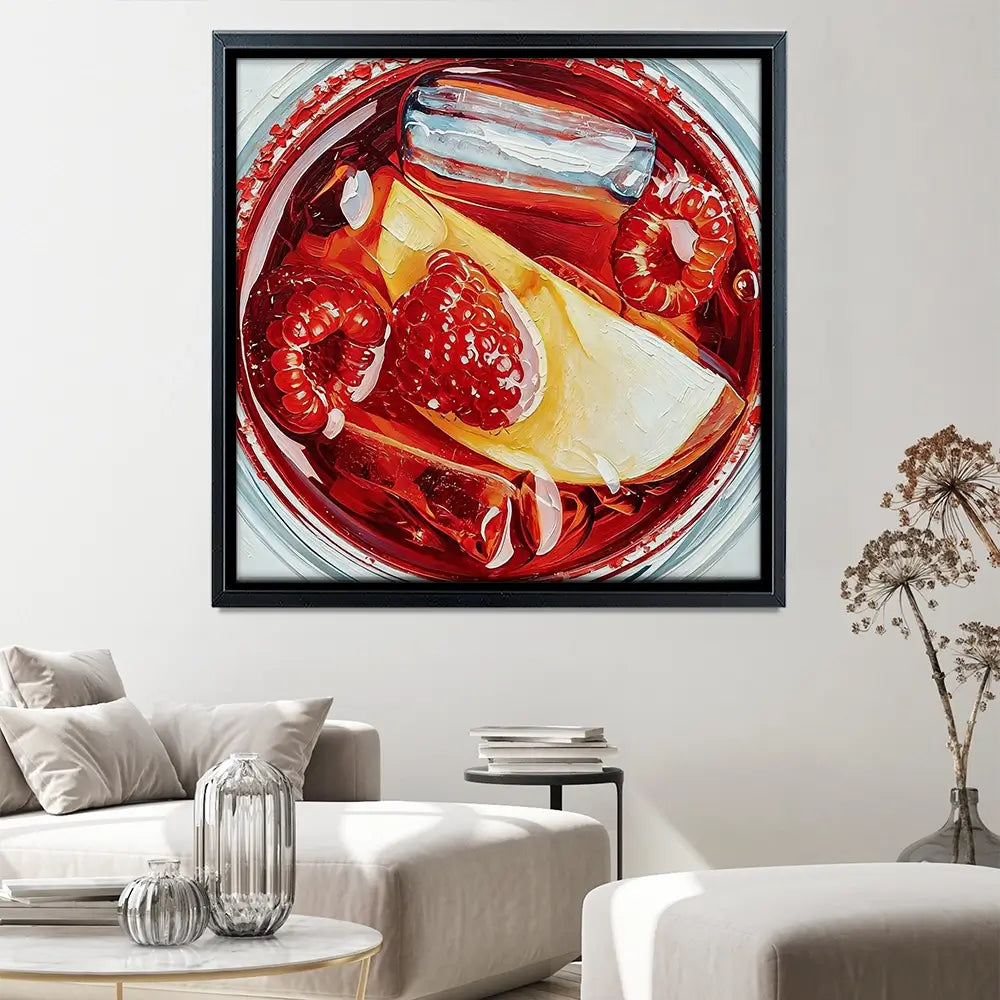 Raspberry Negroni Cocktail Square Canvas Print Raspberry Negroni Cocktail Square Canvas Print wall art product David Alexander Elder