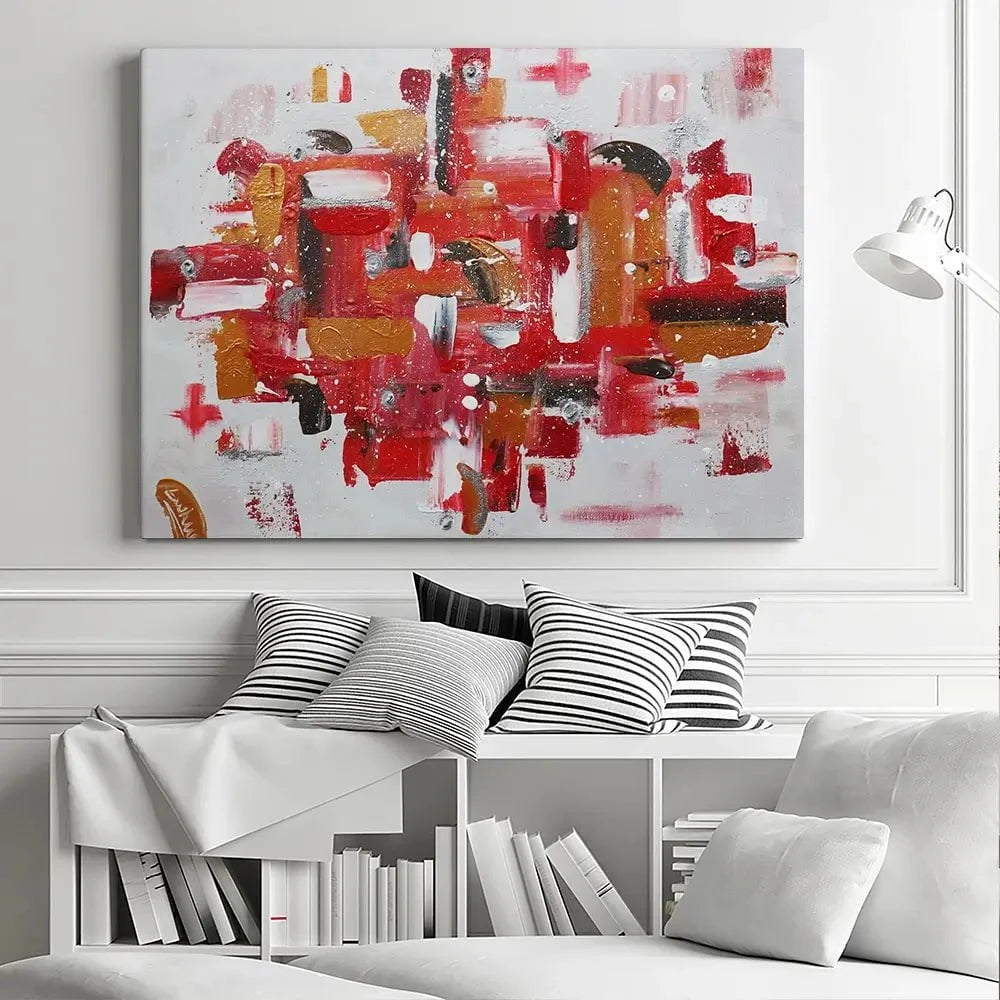 Red Brush Strokes Canvas Print Red Brush Strokes Canvas Print wall art product Elizabeth White