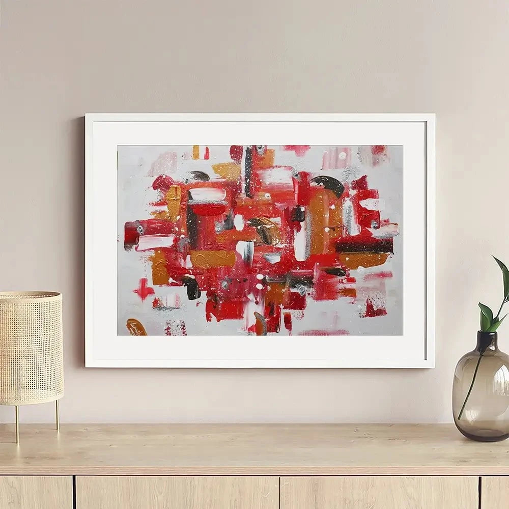 Red Brush Strokes Framed Art Print Red Brush Strokes Framed Art Print wall art product Elizabeth White