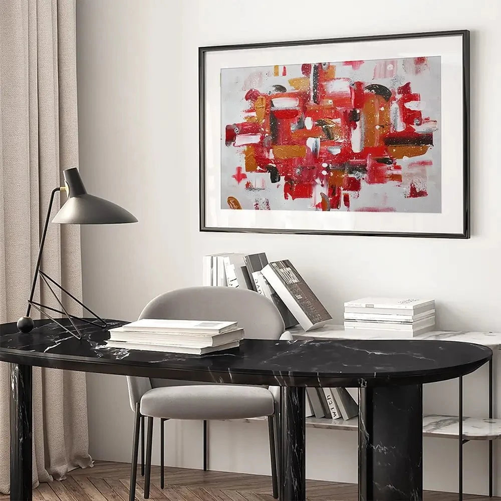 Red Brush Strokes Framed Art Print Red Brush Strokes Framed Art Print wall art product Elizabeth White