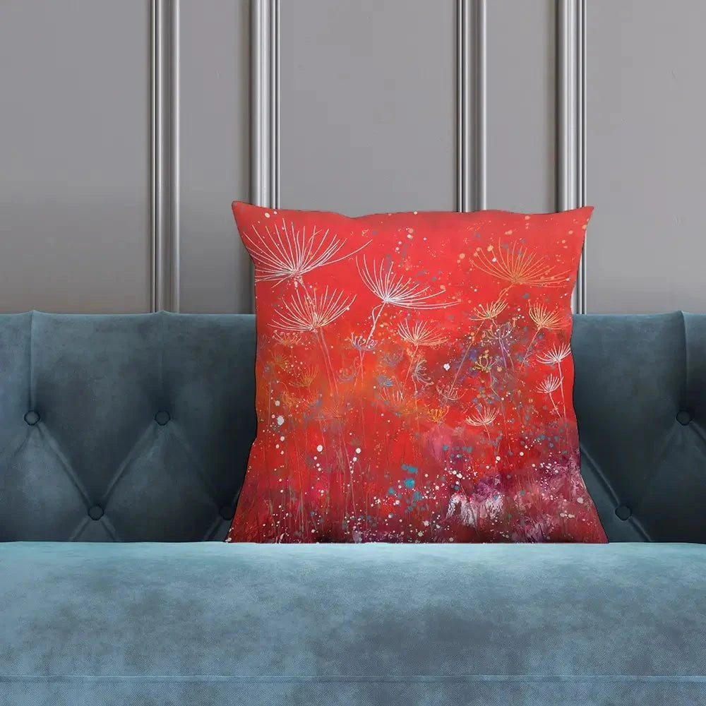 Red Dandelion Dance Cushion Red Dandelion Dance Cushion wall art product Laure Bury