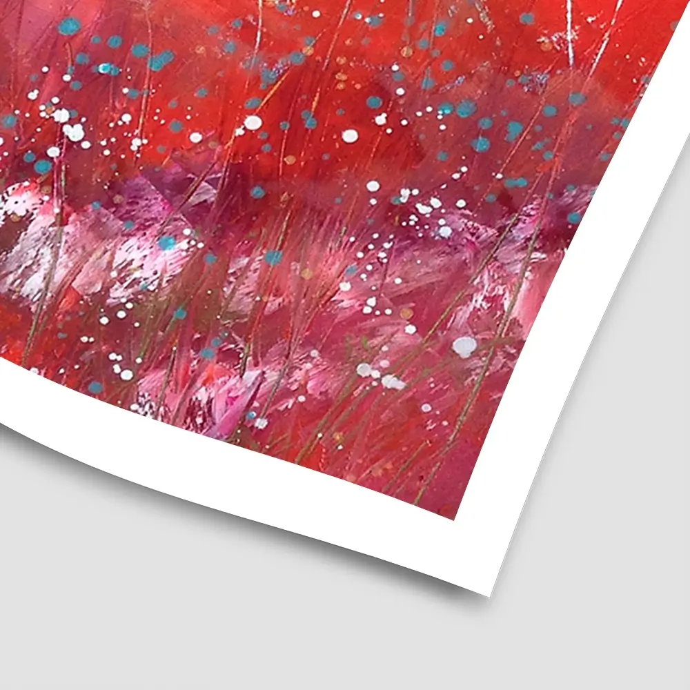 Red Dandelion Dance Square Art Print Red Dandelion Dance Square Art Print wall art product Laure Bury