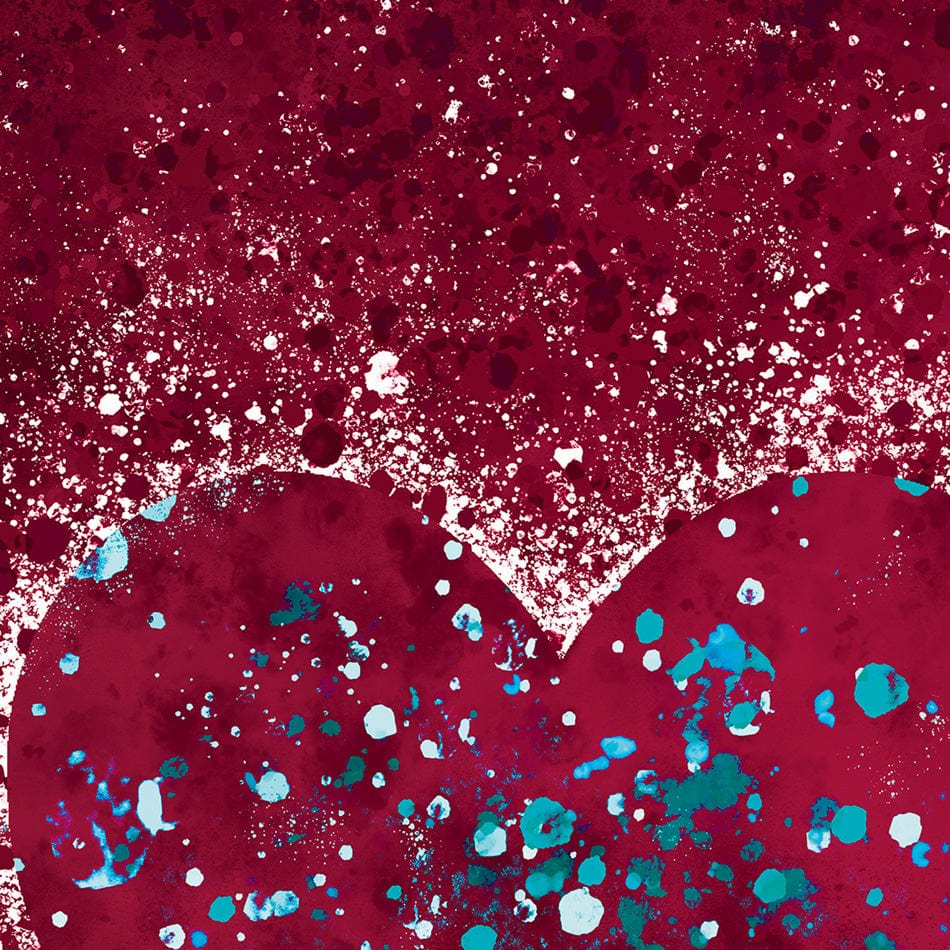 Red Hearts Splatter Art Print wall art product / Shutterstock