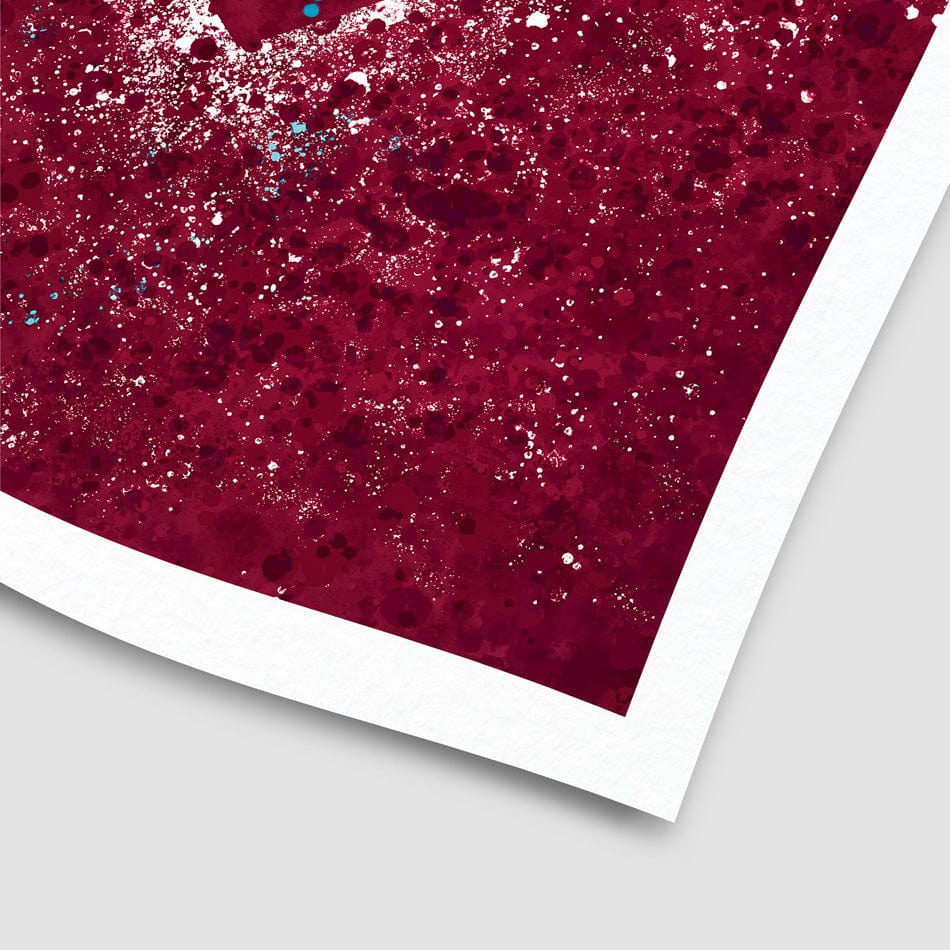 Red Hearts Splatter Art Print wall art product / Shutterstock
