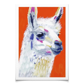 Red Llama Party Art Print Red Llama Party Art Print wall art product Victoria Borges