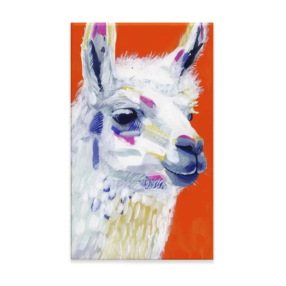 Red Llama Party Canvas Print Red Llama Party Canvas Print wall art product Victoria Borges