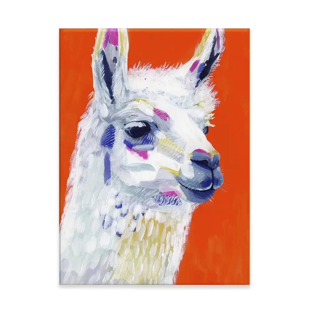 Red Llama Party Canvas Print Red Llama Party Canvas Print wall art product Victoria Borges
