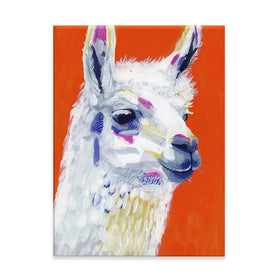 Red Llama Party Canvas Print Red Llama Party Canvas Print wall art product Victoria Borges