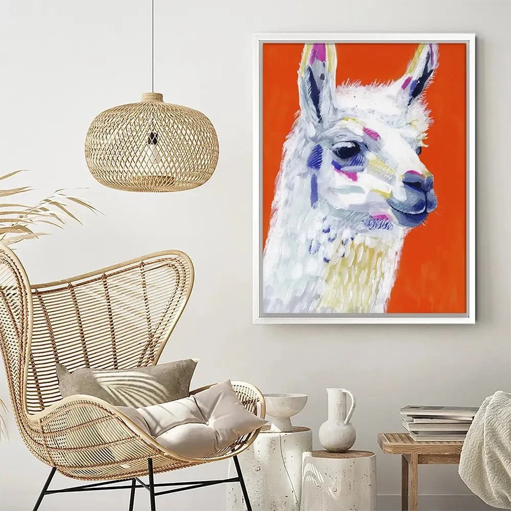 Red Llama Party Canvas Print Red Llama Party Canvas Print wall art product Victoria Borges
