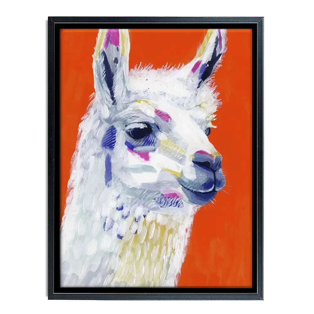 Red Llama Party Canvas Print Red Llama Party Canvas Print wall art product Victoria Borges