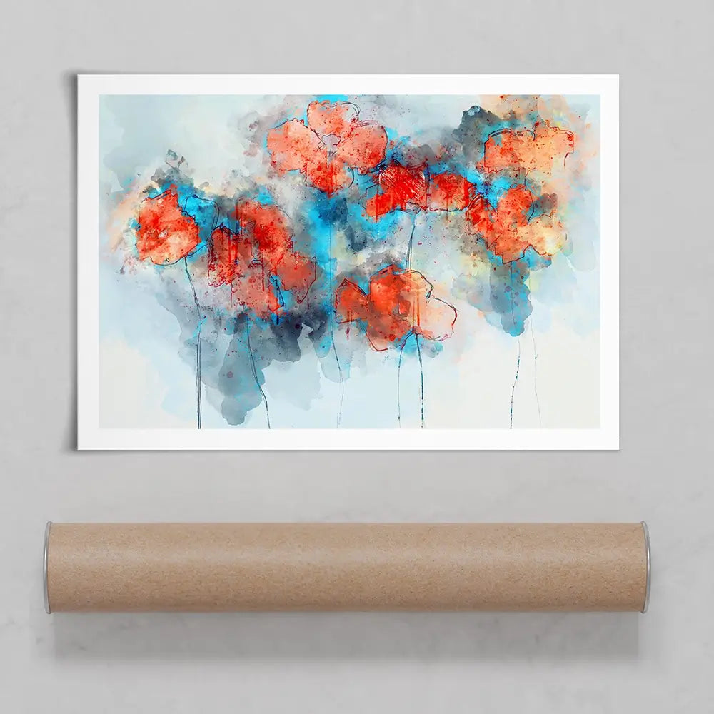Red Poppy Splash Art Print Red Poppy Splash Art Print wall art product Nithid / Shutterstock