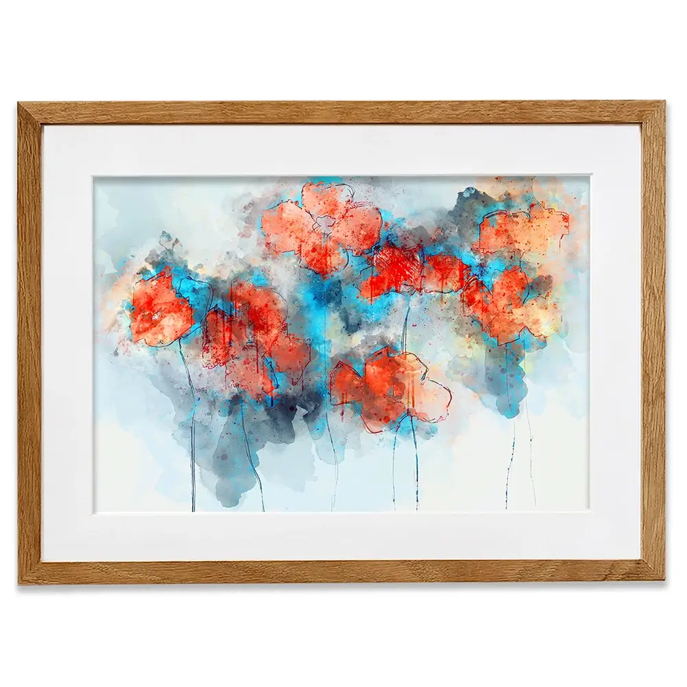 Red Poppy Splash Framed Art Print Red Poppy Splash Framed Art Print wall art product Nithid / Shutterstock